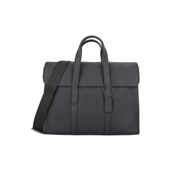 COACH Metropolitan Pebbled Leather Laptop Bags Briefcase Shoulder Bag Crossbody Bag Handbag Large Size Men's Black