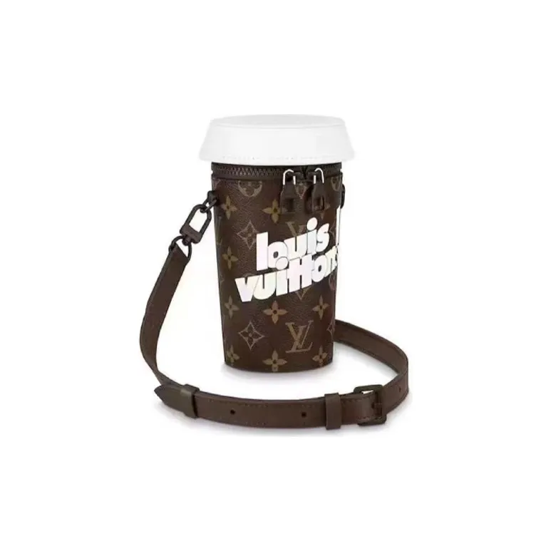 LOUIS VUITTON Cow Leather Trim Shoulder Bag Crossbody Bag Regular Men's Brown-0