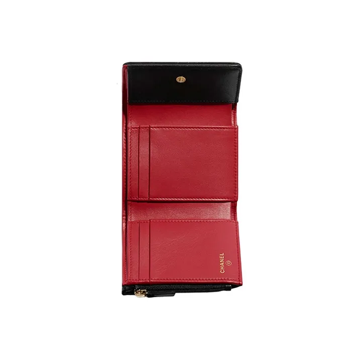 CHANEL 19Bag Sheepskin Wallet Trumpets Unisex Black-2