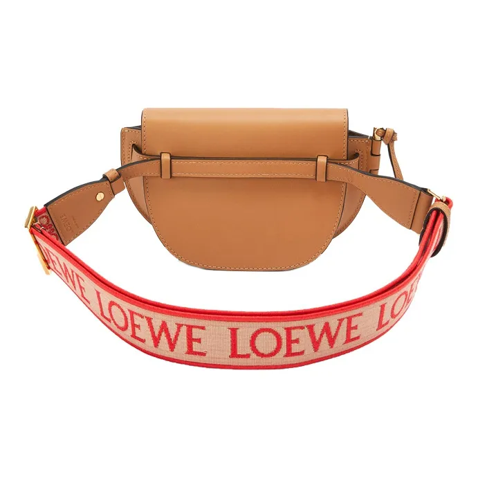 LOEWE Gate Leather Bowknot Bag, One Shoulder Handbag, Crossbody Bag Mini Women's Desert Brown-3