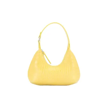 By Far Crocodile Pattern Cow Leather Shoulder Bag Crescent Bag Handbag Shoulder Bag Mini Women's Cadillac Yellow