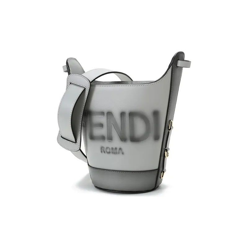 FENDI Cow Leather One Shoulder Handbag, Crossbody Bag Regular Women's Gray-1