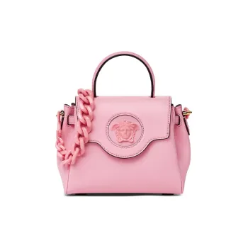 VERSACE La Medusa Cow Leather Shoulder Bag, Crossbody Bag, Handbag Trumpets Women's Pink