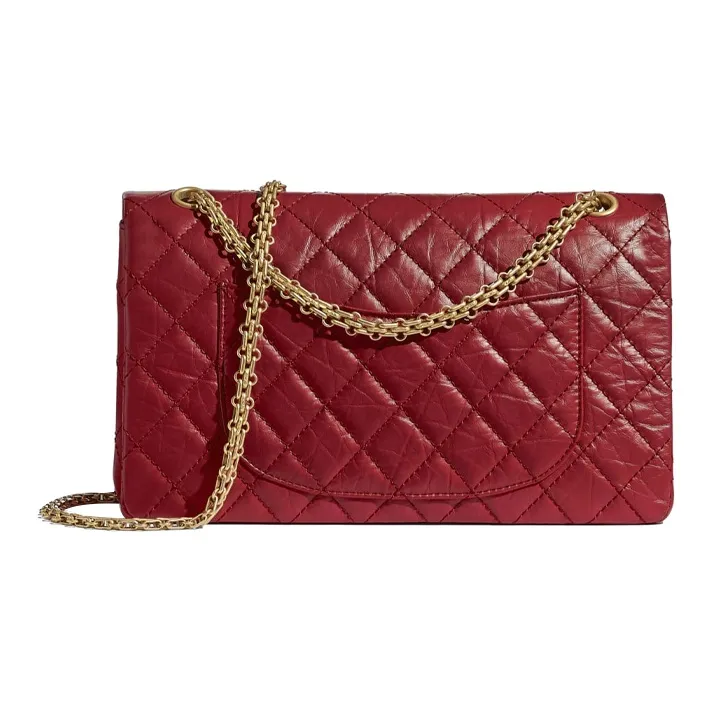 CHANEL 2.55 Calfskin And Metal Flap Bag Shoulder Bag Tubas Women's Red & Gold-1