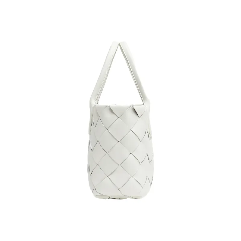 Bottega Veneta Intrecciato Nappa Leather Handbag Women's White & Black-1