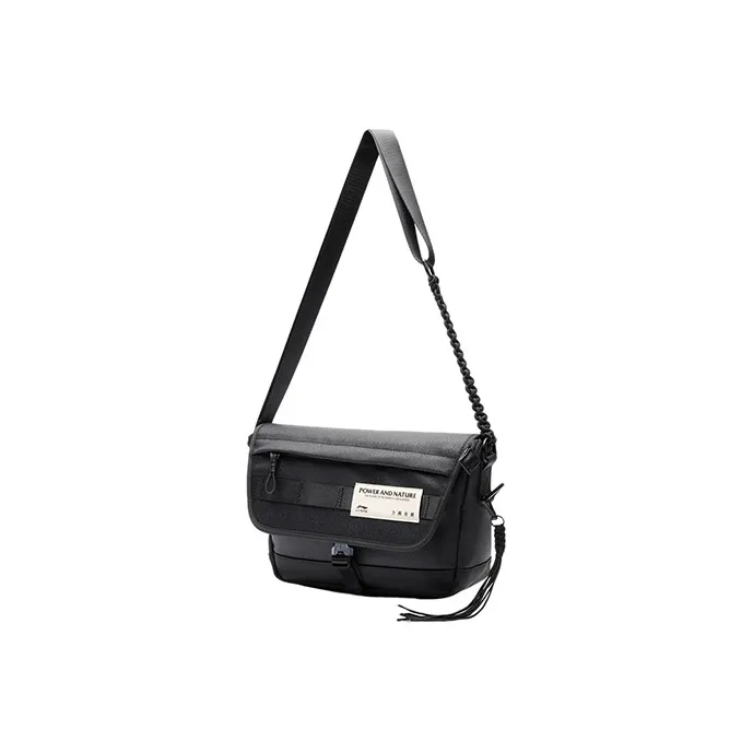 LiNing CF Journey Series Fabric Shoulder Bag Crossbody Bag Regular Unisex Black-0