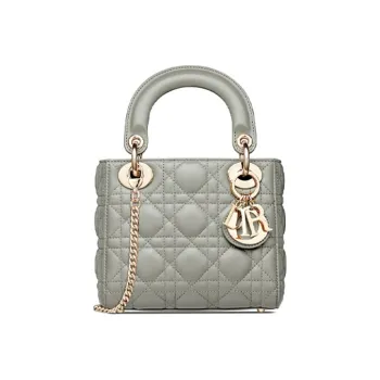 DIOR Lady Dior Sheepskin Dior Bag Shoulder Bag Crossbody Bag Handbag Mini Women's Gray