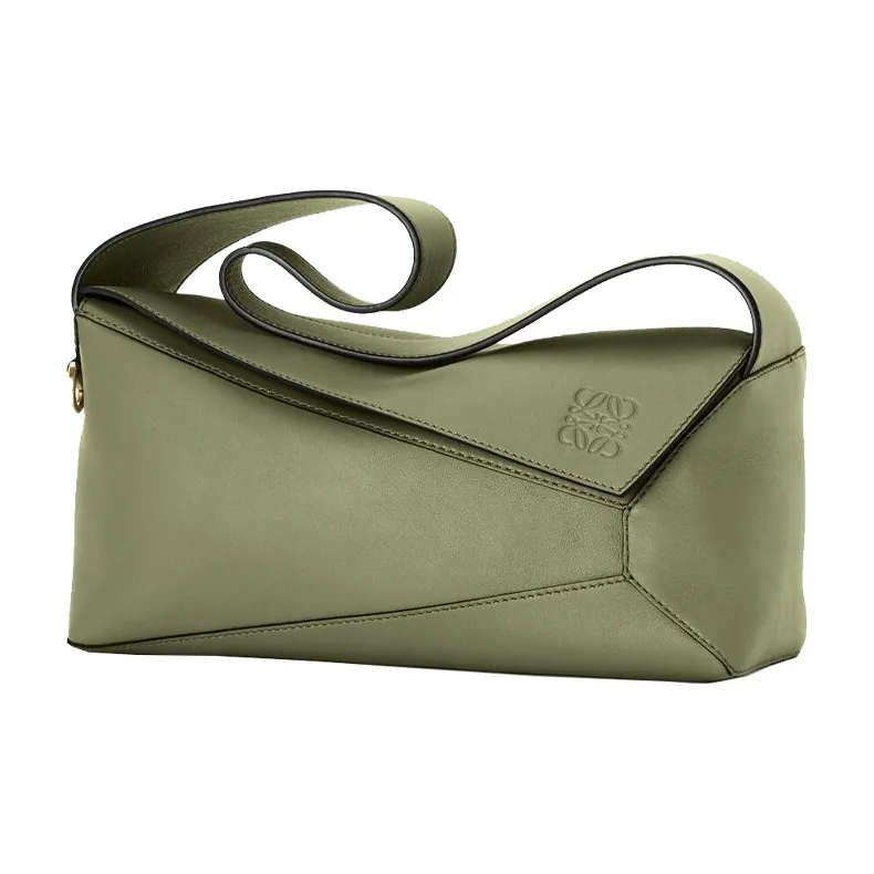 LOEWE Puzzle Hobo Bag In Nappa Calfskin Avocado Green-1