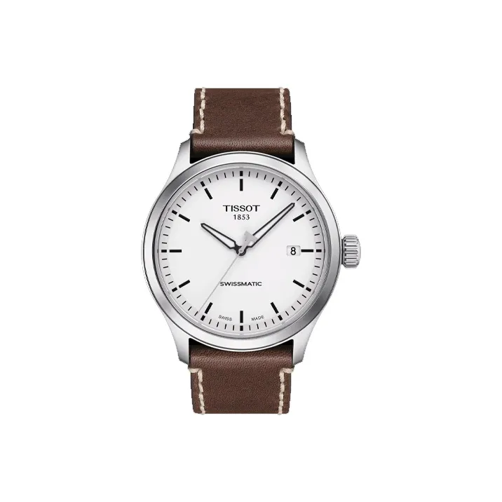 TISSOT Speed Run Series Automatic Mechanical Movement Men's Watches Watch 43mm White Dial Stainless Steel Case-0