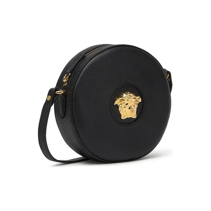 FANSIZHE La Medusa Leather Round Camera Bag Crossbody Bag Shoulder Bag Women's Black-1