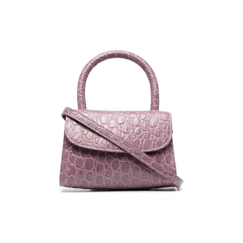 By Far Mini Croco Cow Leather Handbag Crossbody Bag Regular Women's Lilac