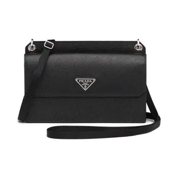 PRADA Leather Crossbody Bag, Shoulder Bag Men's Black