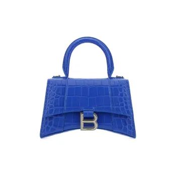 Balenciaga Hourglass Xs Embossed Tote Bag Royal Blue