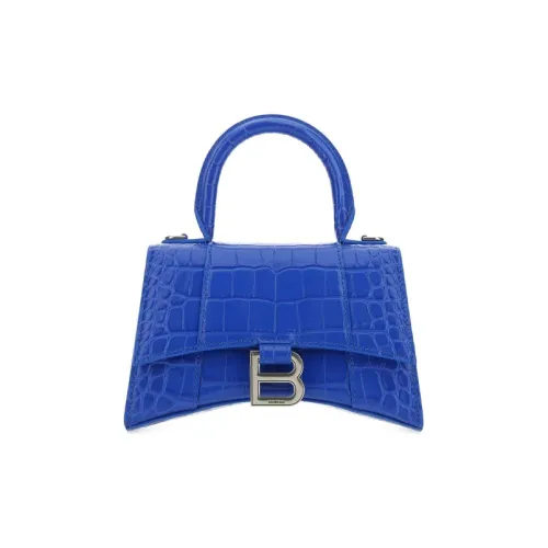 Balenciaga Hourglass XS Embossed Tote Bag Royal Blue