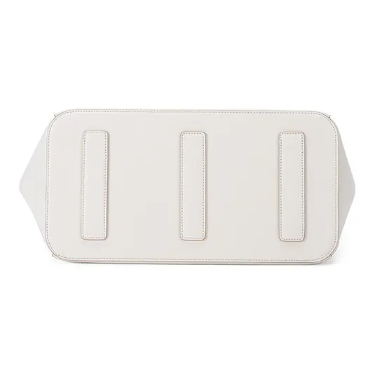 BALLY Embossed Cow Leather Handbag, Shoulder Bag Women's Bone White-4