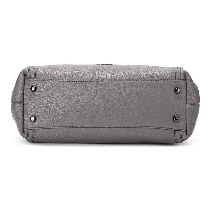 COACH Turnlock Leather Chain Bag, Shoulder Bag, Crossbody Bag Women's Gray-4