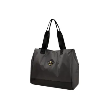 PUMA Leather Basket Bag, Tote Bag, Shopping Bag, Handbag Regular Women's Black Patchwork