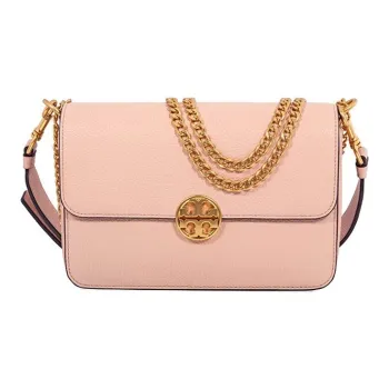 TORY BURCH Leather Crossbody Bag Shoulder Bag Women's Apricot