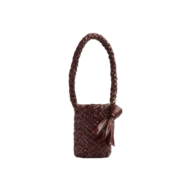 Bottega Veneta KALIMERO Cow Leather Handbag, Shoulder Bag Women's Barolo Burgundy Color-2