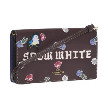 COACH Disney Snow White Collaboration Hayden Calfskin Shoulder Bag Crossbody Bag Small Size Women's Ox Blood Color