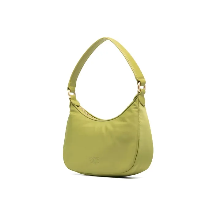 PINKO Leather Half Moon Bag Mahjong Bag Crossbody Bag Handbag Shoulder Bag Women's Yellow-1