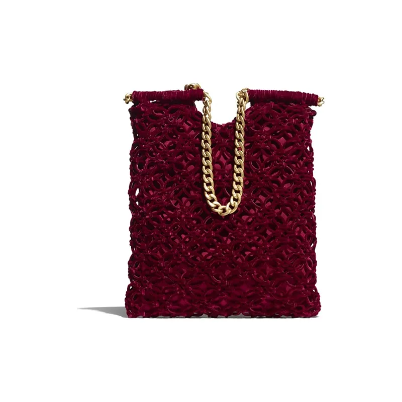 CHANEL Lambskin Tote Bag, Shopping Bag, Handbag Women's Burgundy-1