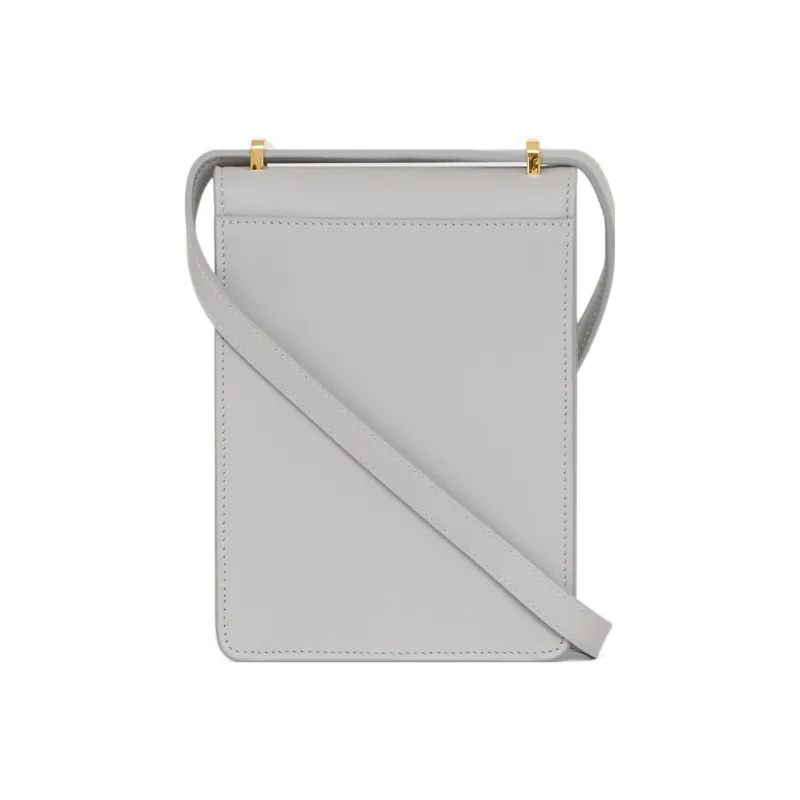Burberry Robin Leather Cell Phone Pouch Shoulder Bag Crossbody Bag Women's Gray Stone Multicolor Gray-3