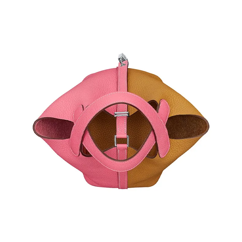HERMES Picotin Cow Leather Basket Bag Handbag Bucket Bag 18 Women's Dujuan Flower Pattern/Sesame Color-2