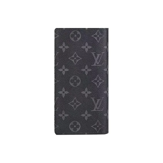 LOUIS VUITTON Brazza Monogram Canvas Wallet Men's Black-2