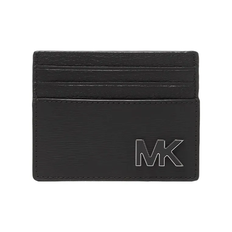 MICHAEL KORS MICHAEL KORS Luggage Collection Leather Card Holder Card Holder Men's Black-0