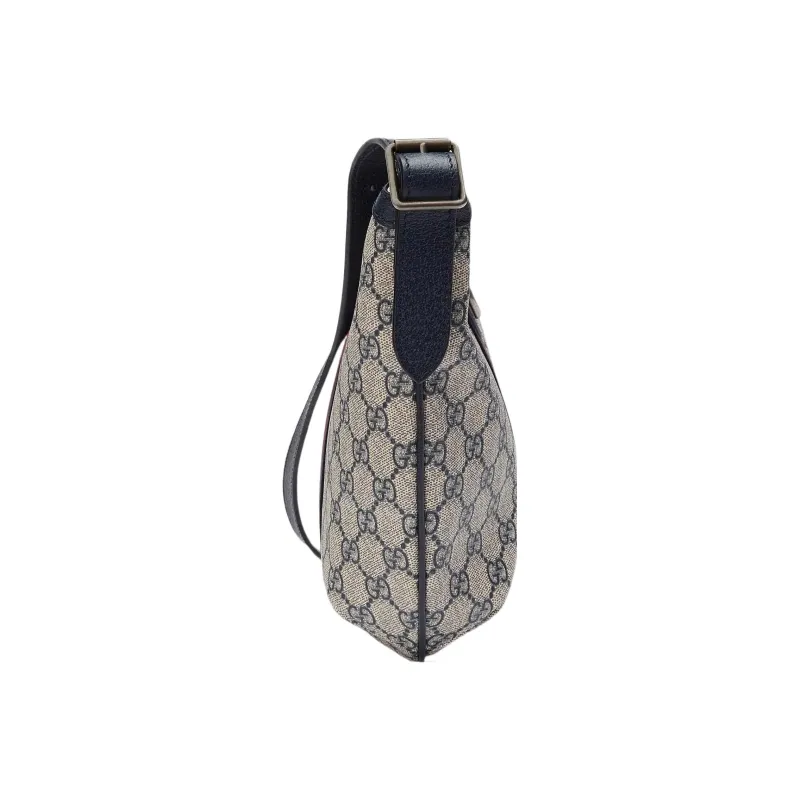 GUCCI Ophidia Canvas With Leather Dumpling Bag Crescent Bag Shoulder Bag Crossbody Bag Small Size Unisex Blue/Beige-2