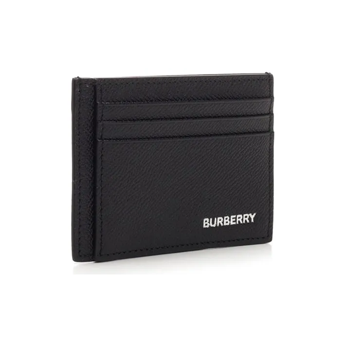 Burberry Cow Leather Coin Purse, Card Holder Men's Black-1