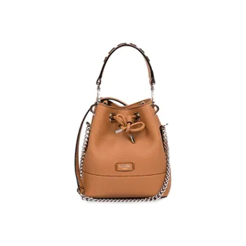 LANCEL Cow Leather Crossbody Bag Mini Women's Camel