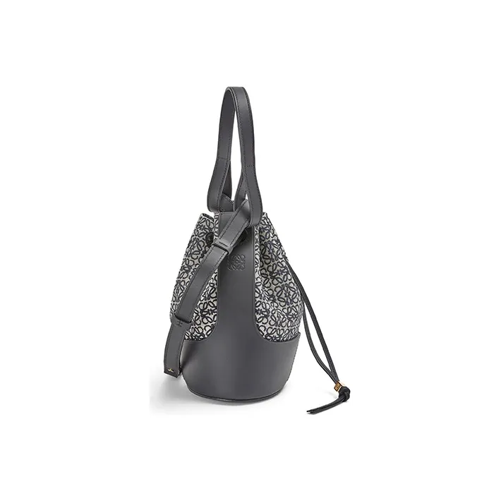 LOEWE Balloon Calfskin With Canvas Bucket Bag, Portable Crossbody Bag, Shoulder Bag Women's Marine Blue & Black-3