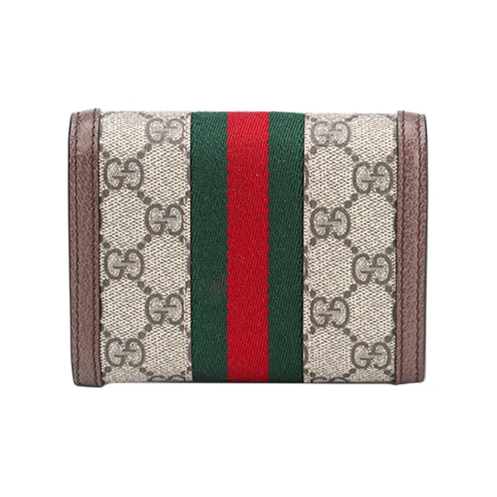 GUCCI Ophidia Canvas Wallet Women's Ebony & Brown-1