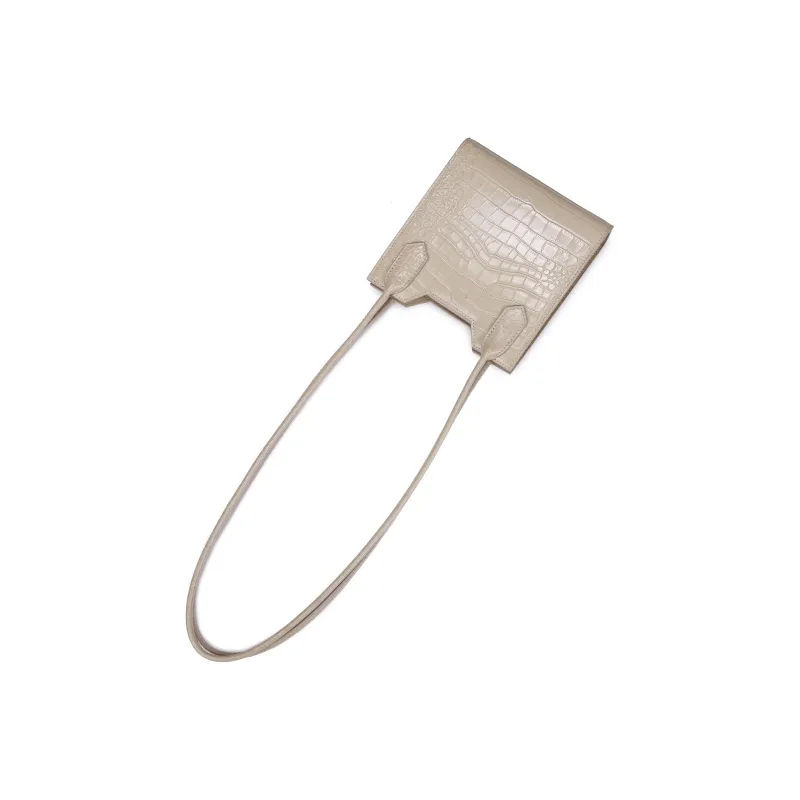 QULU Cow Leather Letter Bag Small Square Bag Shoulder Bag Crossbody Bag Women's Green/Beige-15