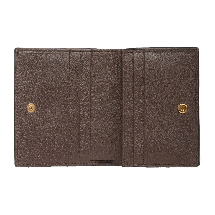 GUCCI Ophidia Canvas With Leather Wallet, Card Holder Unisex Brown-3