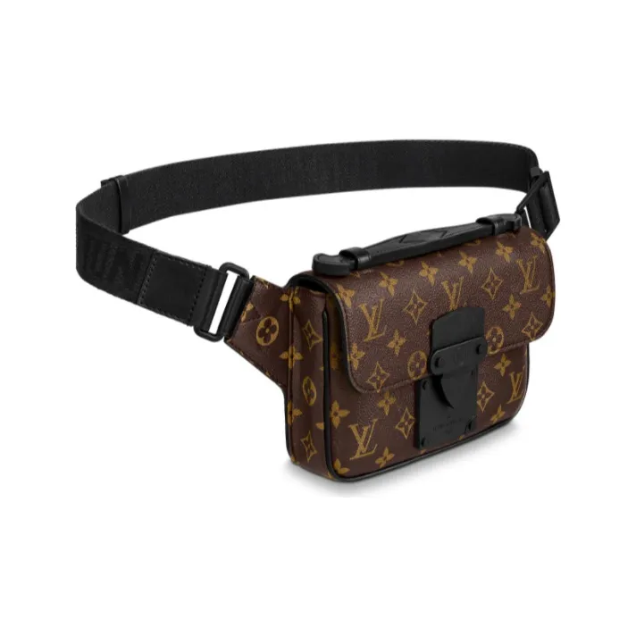 LOUIS VUITTON Coated Canvas With Leather Trim Shoulder Bags Sling Bag Fanny Pack Regular Men's Brown/Black-1