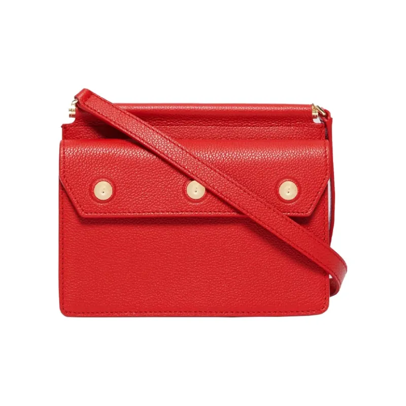 Burberry Title Cow Leather Messenger Bag Shoulder Bag Crossbody Bag Mini Women's Red-5