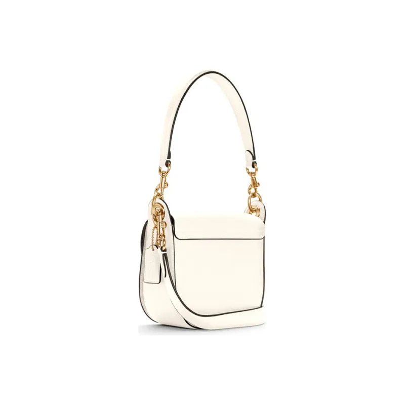 COACH Kleo Leather Saddle Bag Crossbody Shoulder Bag Women's White-1
