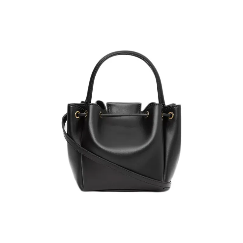 Burberry Leather Bucket Bag Handbag Crossbody Bag Shoulder Bag Regular Women's Black-3