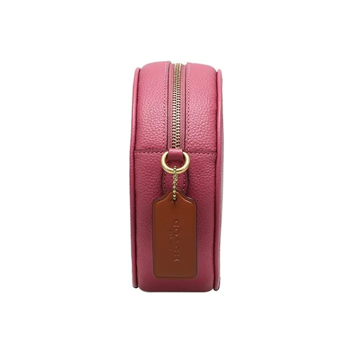 COACH Kia Pebbled Leather Cylinder Bag Shoulder Bag Handbag Crossbody Bag Regular Women's Brass/Rogue Red Plum Red-2