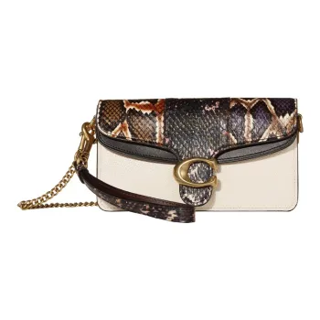 COACH Tabby Leather Shoulder Bag, Crossbody Bag Women's White Black Multicolor