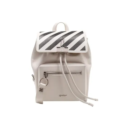 OFF-WHITE Leather Handbag Backpack Women's White