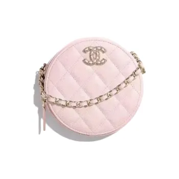 CHANEL 22SS Cow Leather Round Bag, Shoulder Bag, Crossbody Bag Women's Pink