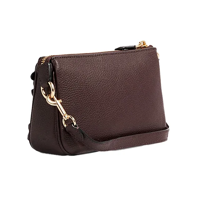 COACH Nolita Cowhide Leather Handheld Wrist Bag Shoulder Bag Small Size Women's Brown/Dark Red-1