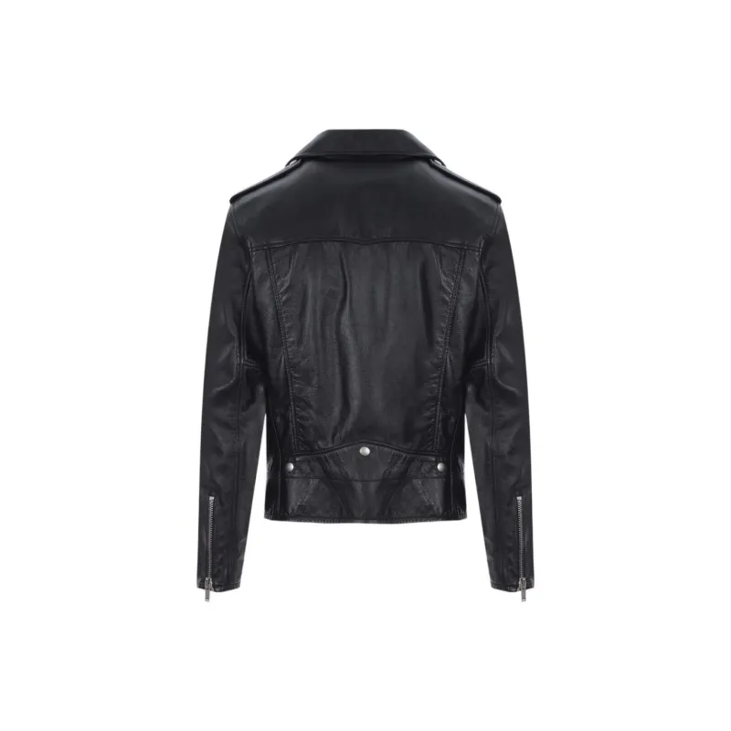SAINT LAURENT Leather Zipped Biker Jacket-1