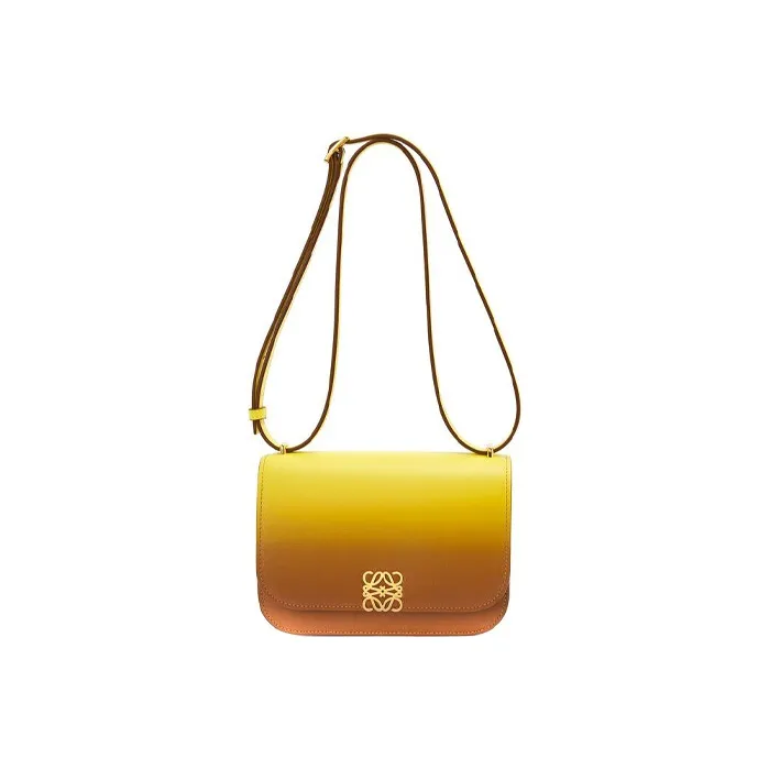LOEWE Goya Silk Cow Leather Shoulder Bag Crossbody Bag Small Size Women's Lemon/Gold-3