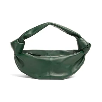 Bottega Veneta Knot Cow Leather Handbag Clutch Mini Women's Dark Green