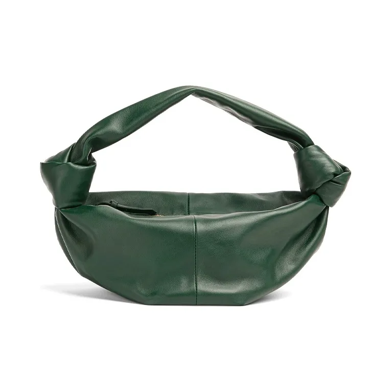 Bottega Veneta Knot Cow Leather Handbag Clutch Mini Women's Dark Green-0